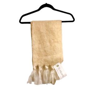 ST ALBANS Australia Vintage Mohair Wool Winter Scarf Cream O/S